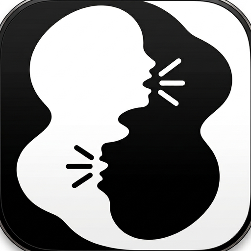 The Glyph Notes icon: two faces in profile, one speaking to the other